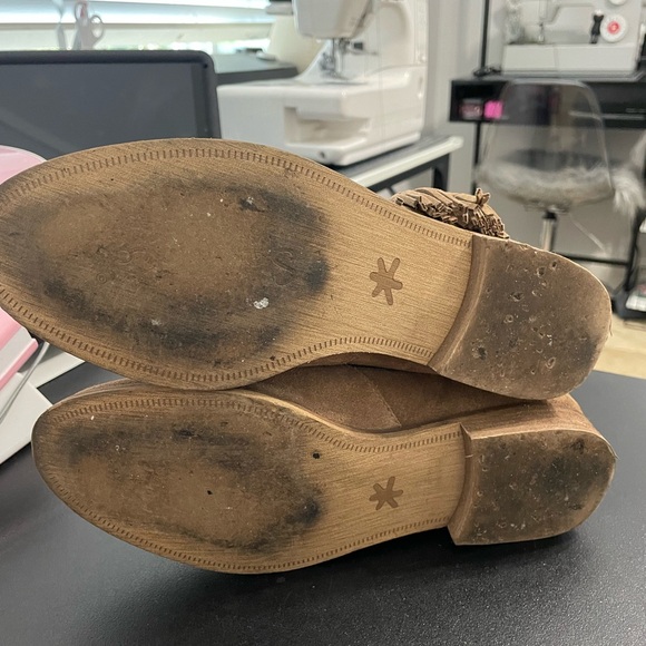 Splendid leather suede ankle boots with tassel accent tan - Picture 4 of 4